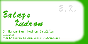 balazs kudron business card